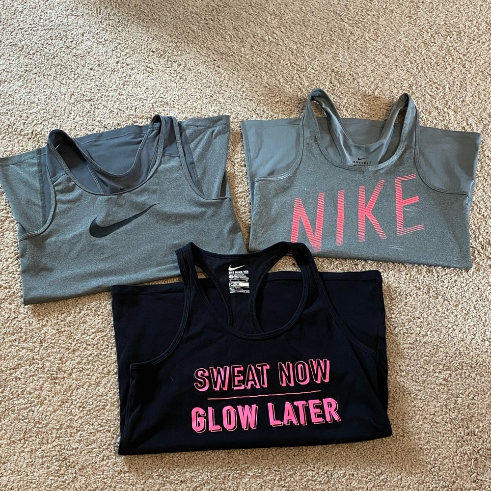 3 Nike drifit tanks